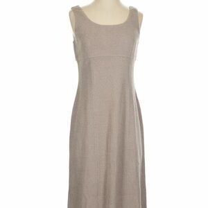 St  John Collection Sleeveless Taupe Mide Dress - Classic Scoop Neck